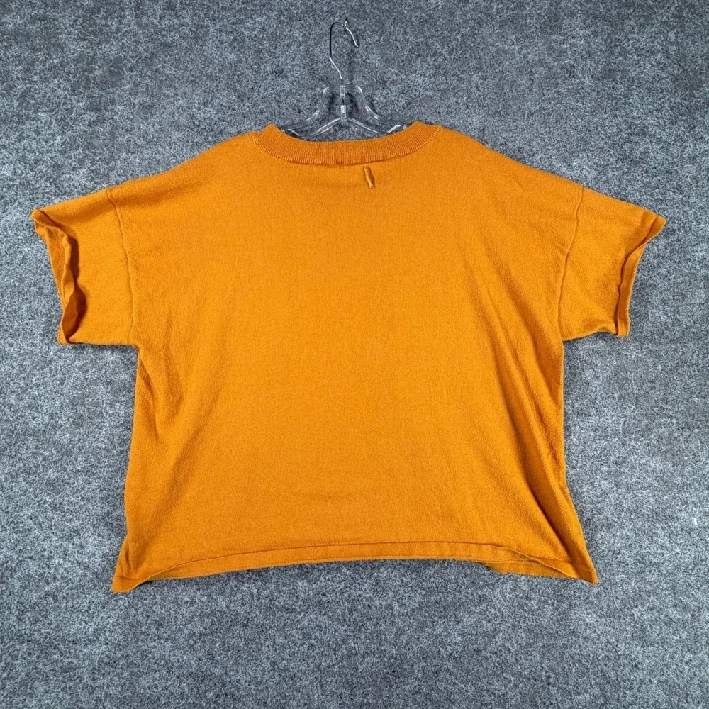 Michael‎ Kors Short-Sleeve Crop Top Womens XL Mustard Everyday Comfy Crewneck